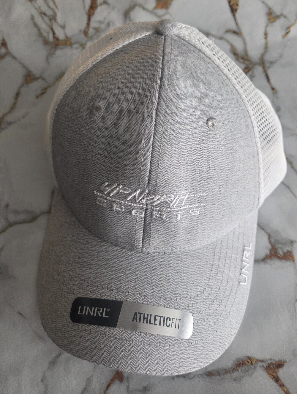 AthleticFit Gray Mesh-Back Baseball Cap